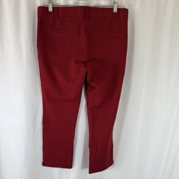 Betabrand Pants Women's Medium Solid Red Pull On Stretch Mid Rise - Picture 7 of 9